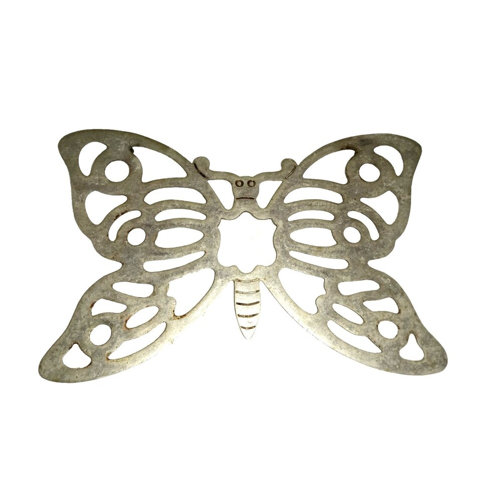 Vintage FB Rogers Butterfly Footed Trivet Silver-Plated ZInc 11" x 7" From Italy